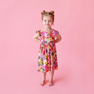 Posh Peanut 4T Malana Ruffled Capsleeve Basic Twirl Dress